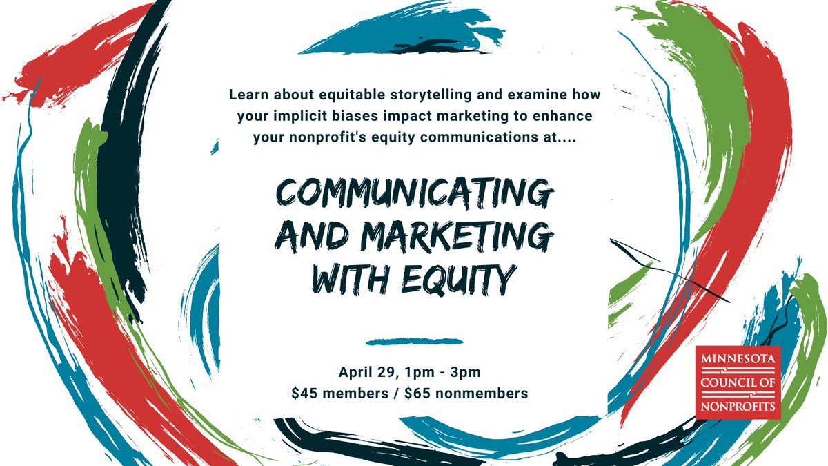MNnonprofits's tweet photo. How are your implicit biases impacting nonprofit communications?
Join @KhooConsulting and MCN on 4/29 to answer that question, and gain tools & resources that encourage movement toward centering equity in your marketing strategies. https://t.co/BdI3G6xiyn #nonprofits #npcomm https://t.co/r8skXIE4t5