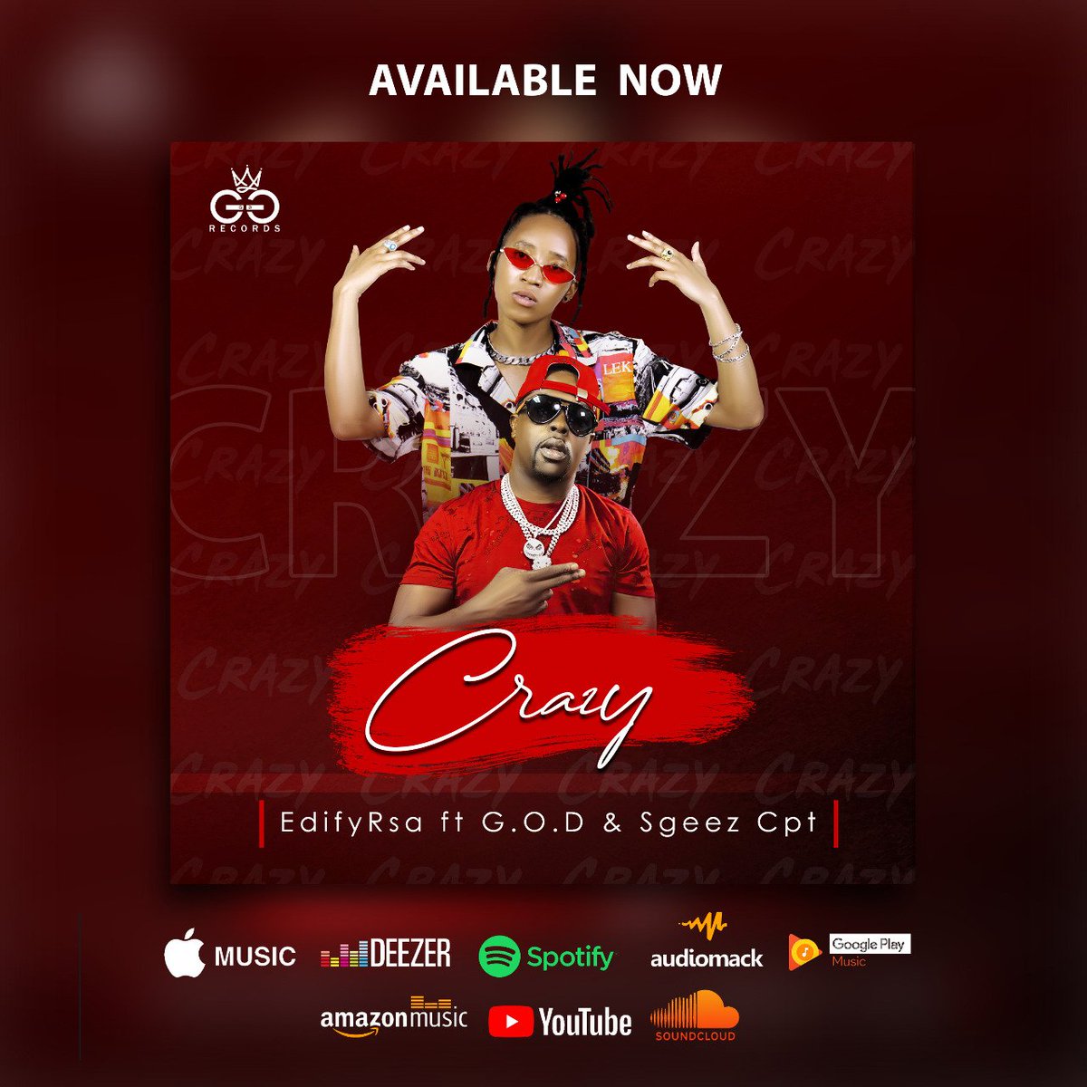 shizzlebae's tweet photo. Dope New Upcoming ARTIST @EdifyRSA from Cape Town featuring an American Rapper🙌
🔥🔥🔥 Song tittle :CRAZY
Is available on all digital platforms 💦💦💦🔥🔥🔥🖤 https://t.co/kxaKnb4hGg