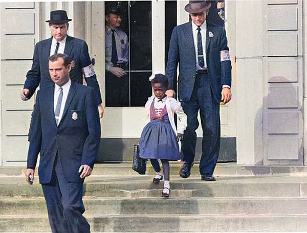 AfricanArchives's tweet photo. A visual reminder of what Ruby Bridges faced every day and why what she did was so powerful. https://t.co/LKcjLqMkLC