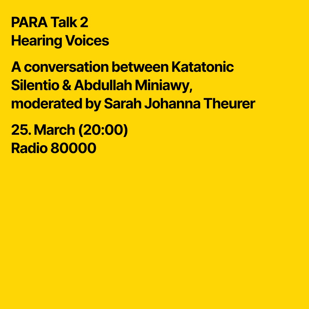 paraparasitic's tweet photo. ‘PARA - Unset Time and Pace’ Exhibition opening -  today at 19:00 (CET) via https://t.co/r5gg27oggn

The PARA discursive program takes the format of conversations between participating artists and theorists, with a focus on three main topics: Time, Voices and Self-empowerment. https://t.co/61KLrsuGfI