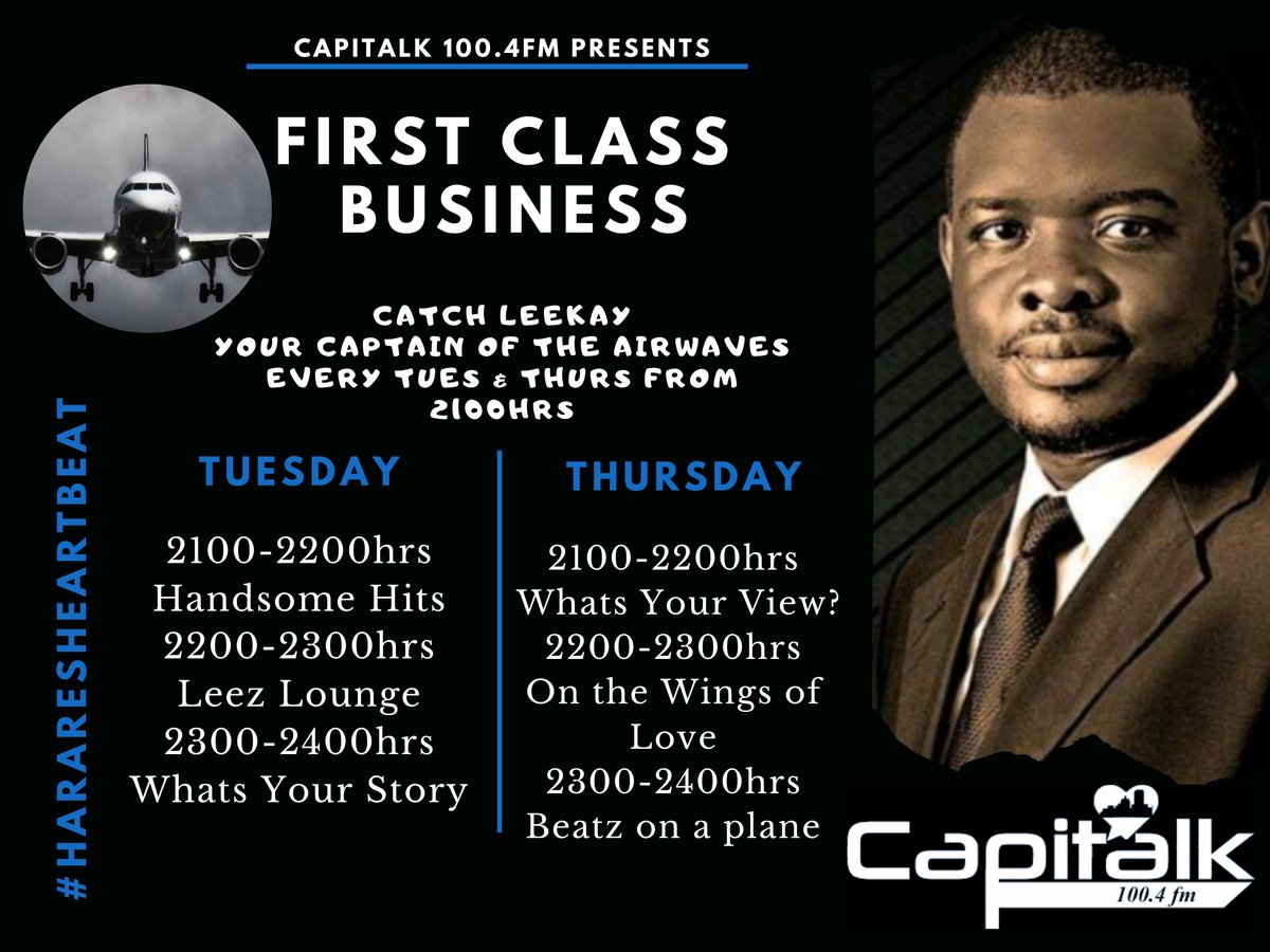 capitalkfm's tweet photo. It's strictly #FirstClassBusiness tonight! 

Catch Leekay tonight from 9pm for some good music and conversation.

Only on #HararesHeartBeat https://t.co/9ocTZgYRL0