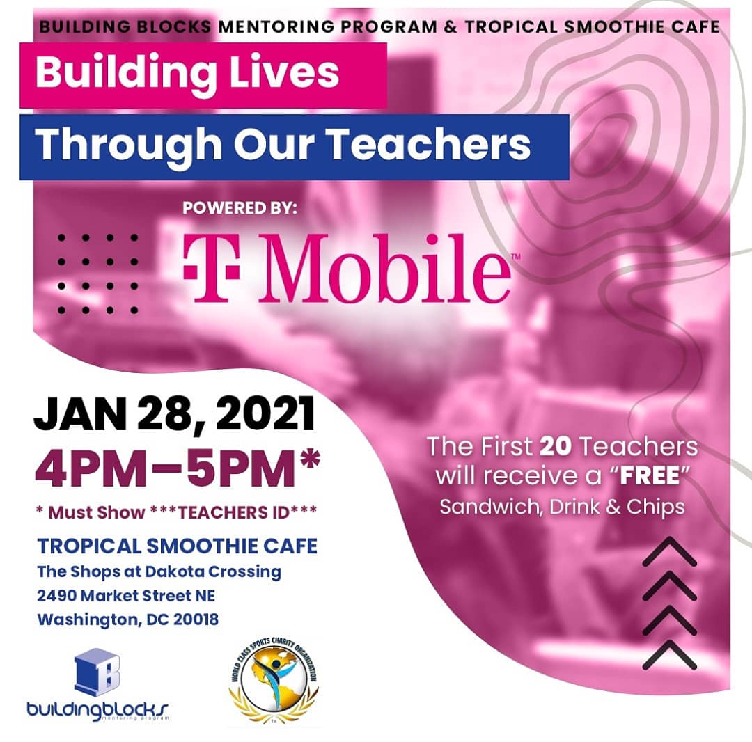 BBMPROGRAMDC's tweet photo. On behalf of @BBMPROGRAMDC &amp;  @tmobile 

Thank you for your hospitality  tropicalsmoothiecafe_multiunit  Washington DC.
Thank you to all the Teachers!! 

#buildinglives https://t.co/THQbKHMR3i