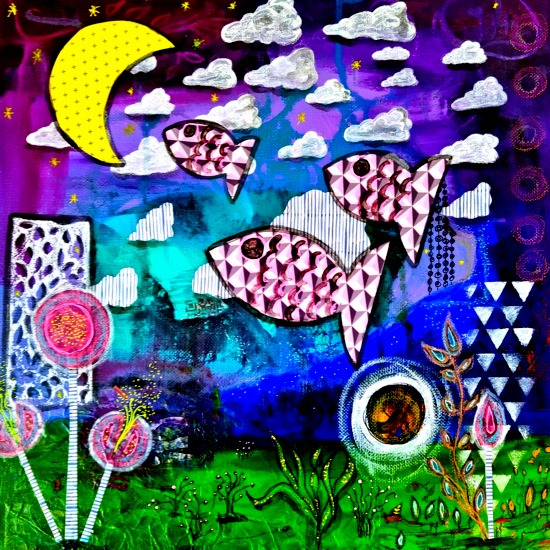 mimuluxArt's tweet photo. Moonstruck - Mondsüchtig
mixed media on canvas
30x30 cm
available in my Artfinder Gallery 
still available and waiting for a new home #artforsale for info contact me #outsiderart #artbrut #intuitiveart #fishseries https://t.co/Rm88g7Ht6z