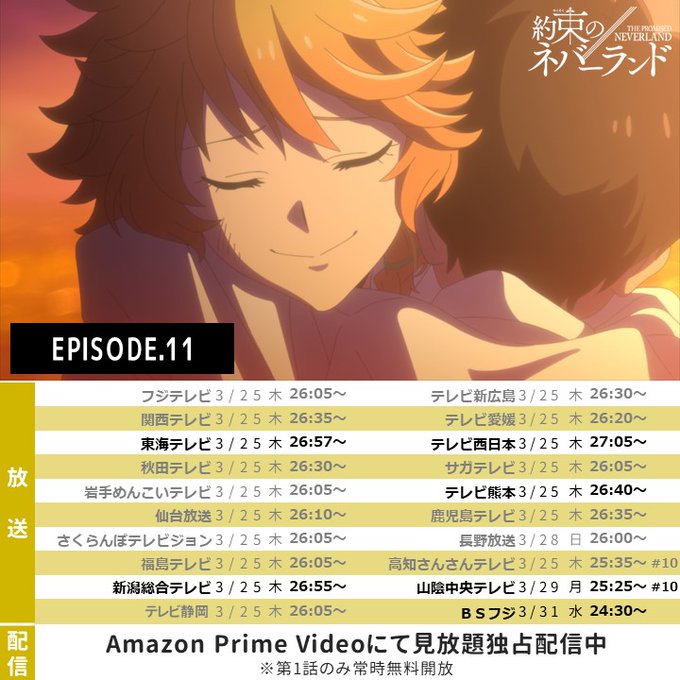 約束のネバーランドのアニメはどこまで 漫画の何巻まで進んだ