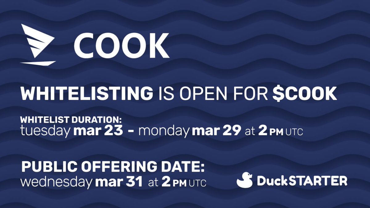 Are you ready DUCKS?

The Cook Protocol $COOK whitelist is now open! 

Find out how to participate: 
medium.com/DuckDAO/cook-p…