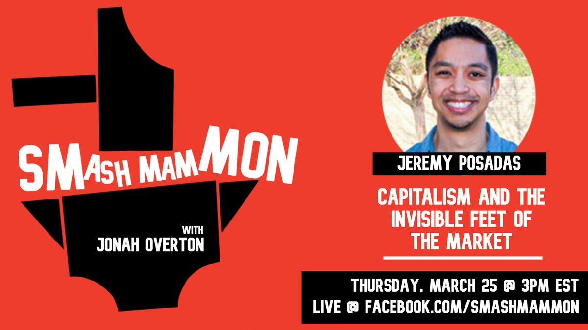 SmashMammon's tweet photo. Our new show Smash Mammon is live in a little over an hour! Watch @rev_jonah in conversation with @posadasj about capitalism's "invisible feet" and the primer series he's developing at The Bias Magazine.
 
*Livestream*
FB: https://t.co/Ly8ZOfIruw
YouTube: https://t.co/vDwK2V1cJi https://t.co/xK40fdwiAh