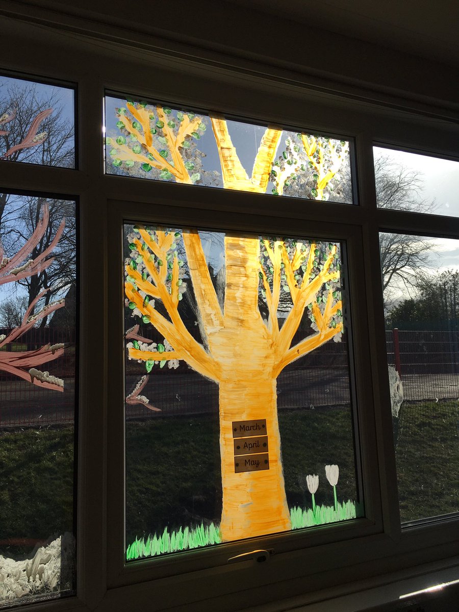 CastlesideSch's tweet photo. With the children back in school, KS1 finally got the chance to add the Spring tree to their seasons wall. We’ve all been singing the months of the year, too! https://t.co/KnnIrYgJMA