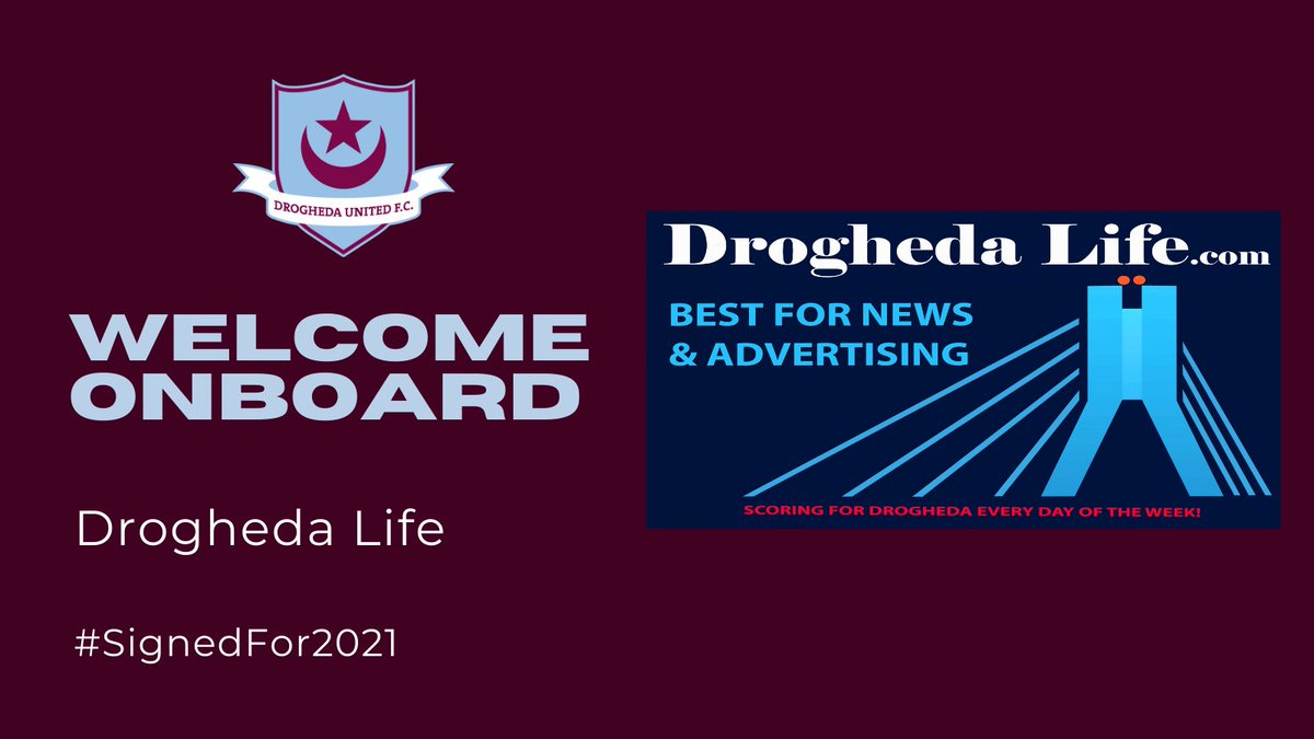 DroghedaUnited's tweet photo. Welcome onboard to our New Sponsor, @DroghedaLifecom
For the latest news from the Drogheda area, follow Drogheda Life 👇
Website: https://t.co/CIj1SJGeH3
FB: https://t.co/JmrhSfQKfP
#SignedFor2021 https://t.co/cHWkXF7VUM