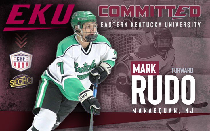 EKUhockey's tweet photo. 🚨COMMITMENT ALERT 🚨

Colonel nation, join us in welcoming forward Mark Rudo to the EKU Men’s Ice Hockey Program! Rudo is joining us all the way from Manasquan, New Jersey. https://t.co/rQjQALLdyY