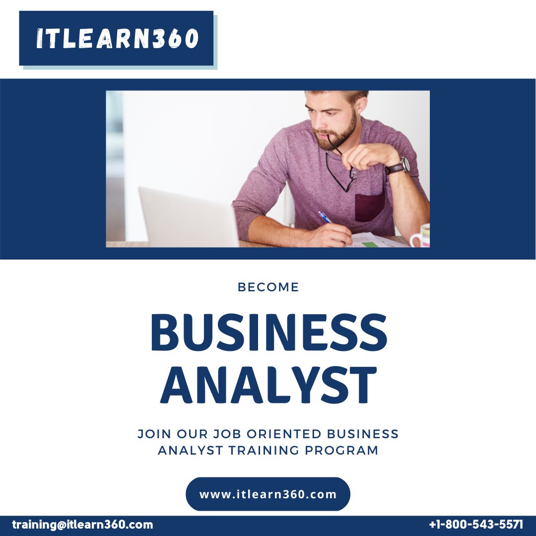 ITlearn360's tweet photo. Become a #BusinessAnalyst by Joining our job-oriented business analyst certification training program..
For More Details: https://t.co/tBBXnA6RJi
We at #ITlearn360 are following All Norms of COVID-19
For More Details
Call: 1-800-543-5571
or
Email: training@itlearn360.com https://t.co/BQJmxbzber
