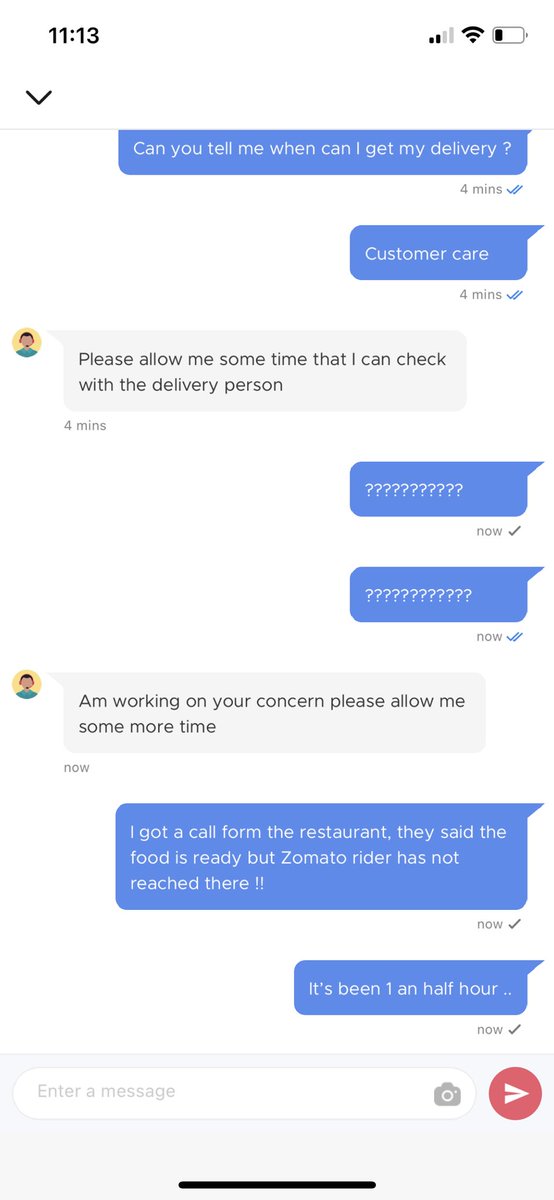 AmreshRanjan14's tweet photo. @zomato seriously! I have ordered food and restaurant is calling that my food is ready but Zomato guys is not picking call and the person I have assigned he is telling I’m on different order. You really need a good developer guys. Your tech is really fucked up. https://t.co/wPbcCpUnft