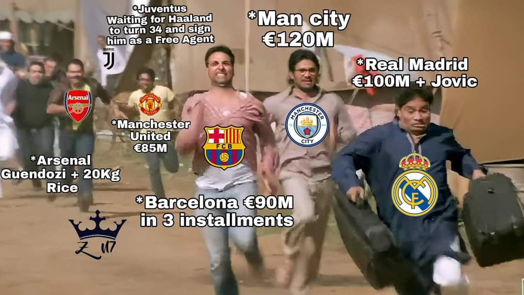 RemarksFootball's tweet photo. Race to sign Erling Haaland 😂

📷: @vishnuprasad_kv https://t.co/bIPpSMpvLX