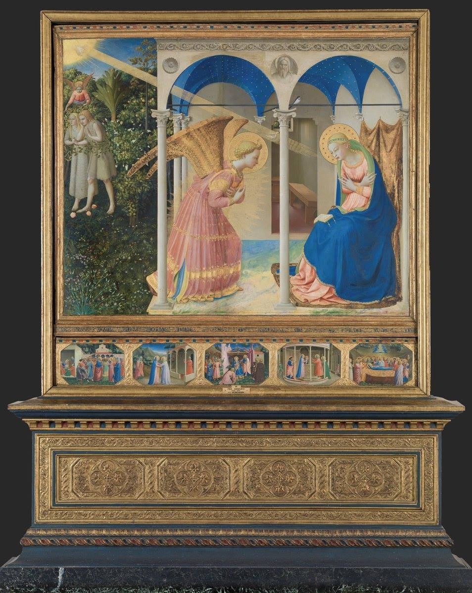 Es 25 de marzo y hoy celebramos la Encarnacion, desde aqui, mis mejores deseos a todas las Encarnas que hoy celebran su santo. Comparto esta maravillosa obra que podemos encontrar en el Museo del Prado "La Anunciacion" de Fra Angelico. Merece la pena amigos, contemplarla.