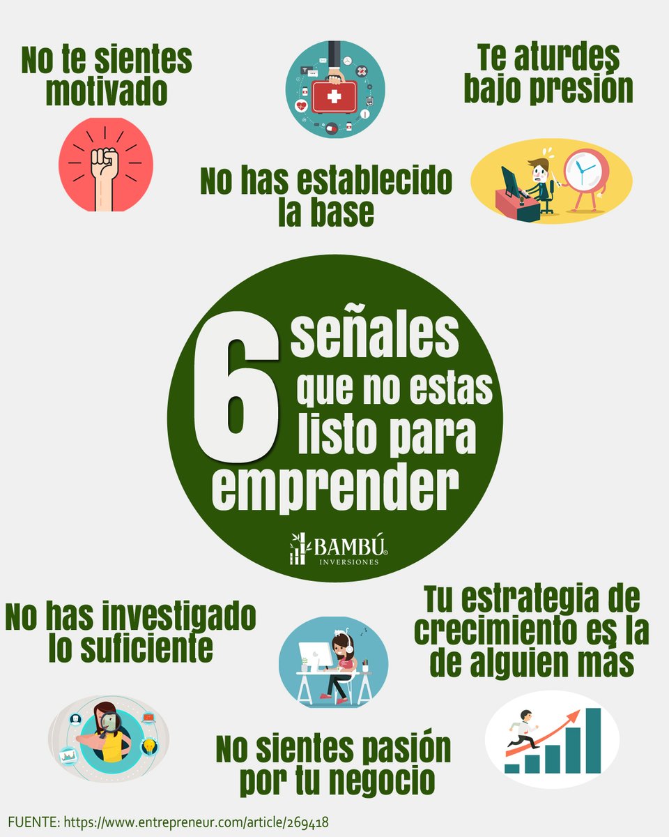 BambuInver's tweet image. ¿Quieres emprender pero sientes que aún te falta algo?🧐
Hoy te compartimos algunas señales que podrían mostrarte que aún no es momento de emprender.

#BambúInversiones #TodosCrecenTodosGanan #emprendimiento #emprendedores #emprender