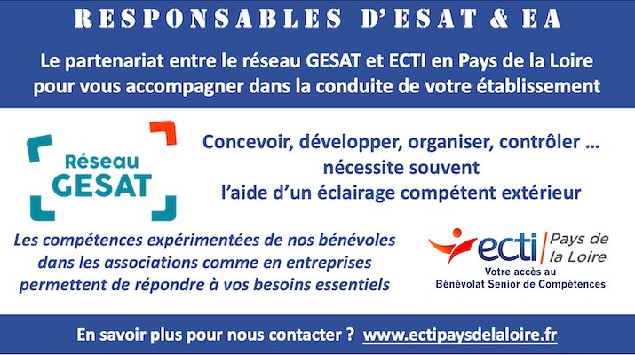 ECTIPaysLoire's tweet photo. #irecteurs #ESAT et #EA pour en savoir plus sur notre #bénévolatdecompétences rendez vous ur https://t.co/5xmprYAZyo https://t.co/VvwenbrcnY