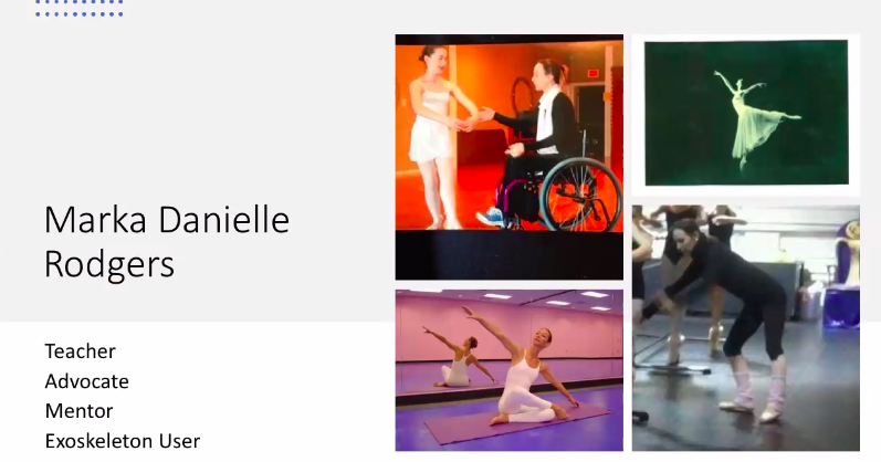 G3ict's tweet photo. Marka Danielle Rodgers (@MagcMarka) - a Teacher, Advocate, Mentor and #Exoskeleton shares her personal journey on the #NeuroAbilities webinar today with the hope to make the equipment accessible to others.

#Mobility #WearableRobotics https://t.co/zZK4ochvwb