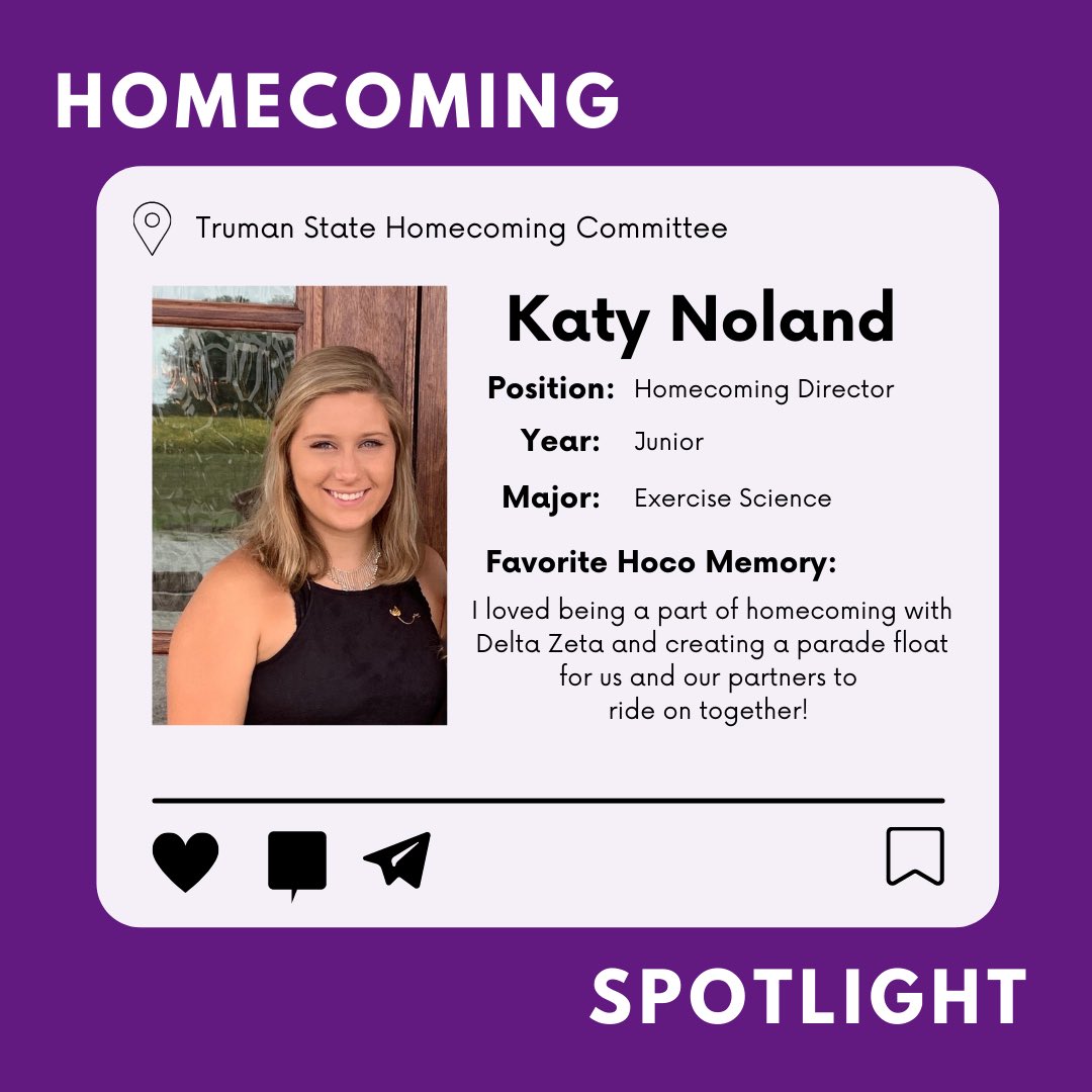HomecomingTSU's tweet photo. Meet our 2021 Homecoming Director, Katy Noland! #committeespotlight

Did you know the deadline was extended? Apply to serve on the committee today: https://t.co/WDrOfrxl89. https://t.co/HKA6NFSuGV