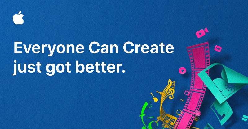 AppleEDU's tweet photo. Our updated #EveryoneCanCreate project guides are designed to give students even more ways to express what they know. 💃🏻  
New chapters teach students skills for creating podcasts, GIFs, green screen videos, and motion graphics.