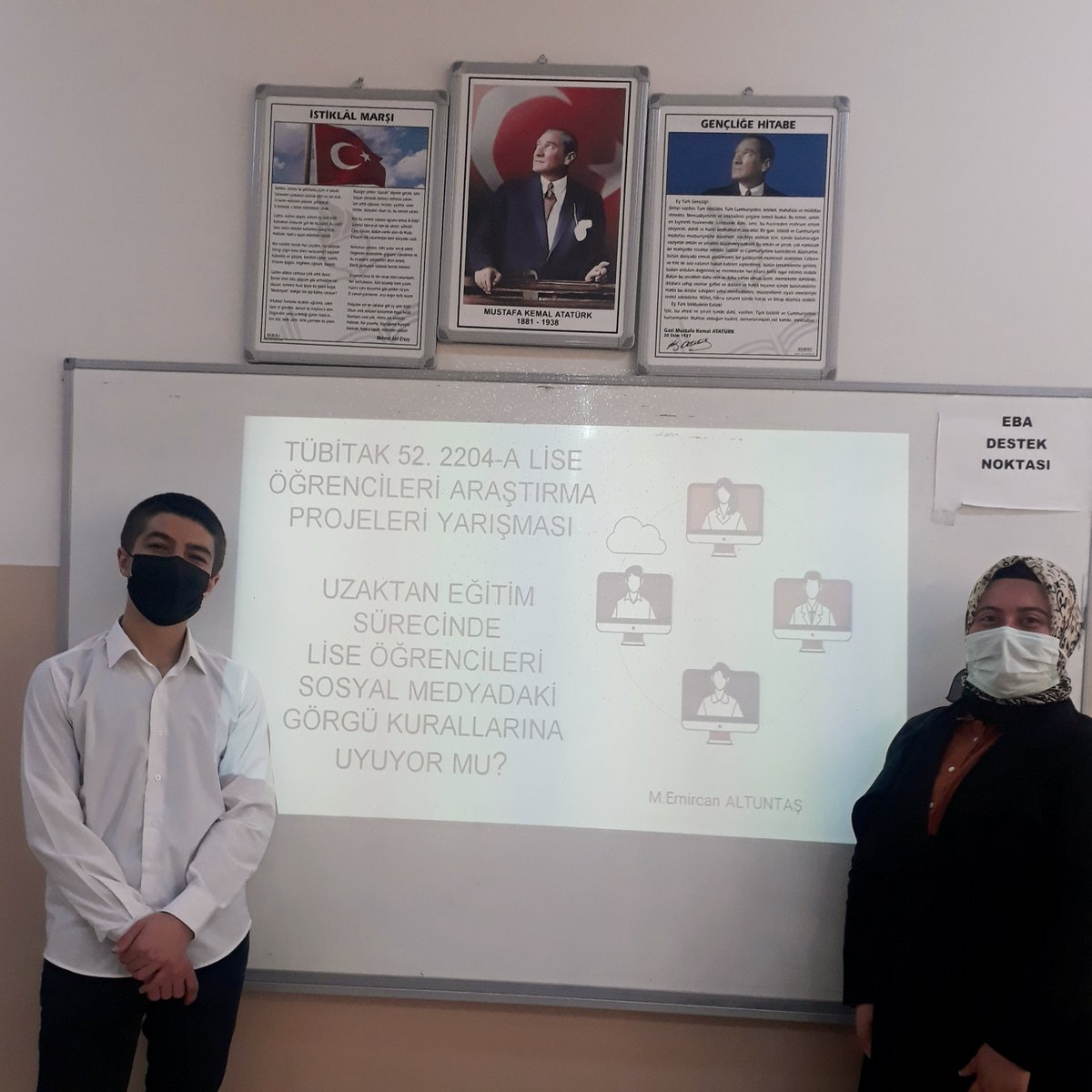 SehitMehmetGok's tweet photo. Öğrencimiz M.Emircan Altuntaş Tübitak 52. Liseler Arası Araştırma Projeleri Yarışması Bölge sergisinde online sunum yapmıştır. Şehit Mehmet Gök Mesleki ve Teknik Anadolu Lisesi olarak emekleri için öğrenci ve ögretmenimizi tebrik ederiz.

@skaygusuz 
@karakurt_36 
@horasanmem25 https://t.co/FYeddgD7oj