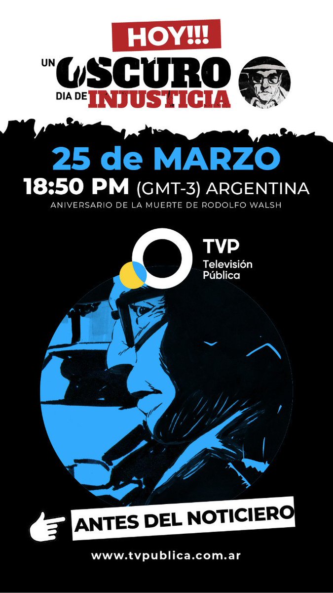 HOY! NO SE PIERDAN LA OPORTUNIDAD DE VER EL CORTO!

A  LAS 18:50 hs (Argentina) por la <a href="/TV_Publica/">TVP</a> (antes del noticiero)

SINTONIZENLO POR LA TV O VEANLO POR
tvpublica.com.ar