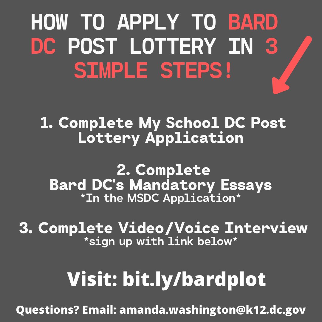 BHSEC_DC's tweet photo. Are you still interested in a FREE ASSOCIATE’S DEGREE WHILE IN HIGH SCHOOL?? Bard DC is still accepting post lottery @myschooldc applications! Look at this checklist and APPLY TODAY!!
#barddc #wearebarddc #bard #bhsecdc #bhsec #dcps https://t.co/qkjrkLIqxZ