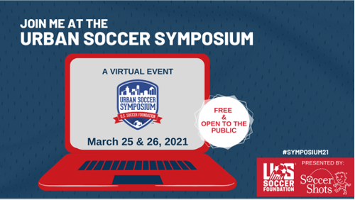 DRVCommonality's tweet photo. .@DRVCommonality is thrilled to present today @ussoccerfndn's 2021 Urban Soccer Symposium! Our session, "Collaborations for the Common Good: Developing Partnerships to Bolster Community Wellness" kicks off at 1:45pm ET. Its free to join: https://t.co/DSBIMbacIn  #Symposium21 https://t.co/pyMG75azjH
