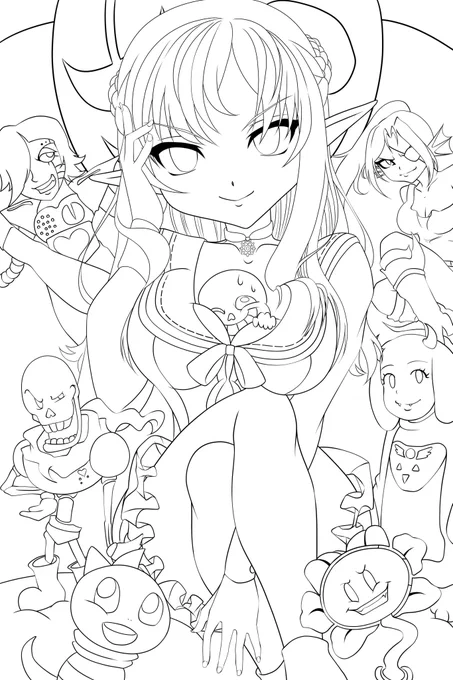 いい感じに描けた
さ、色塗り 