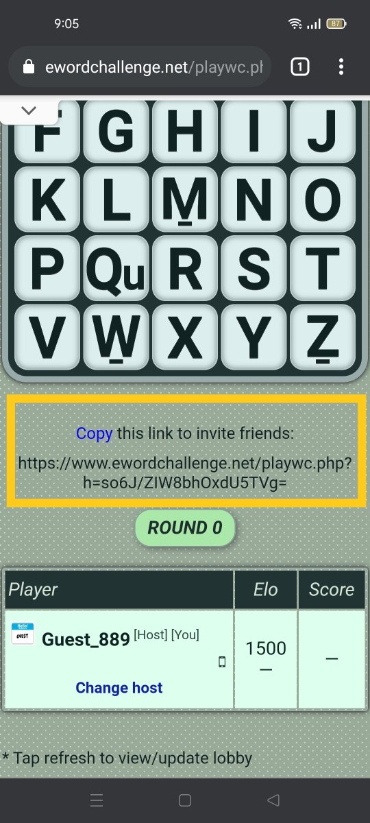 eWordChallenge's tweet photo. Now it's easier to play #Boggle with family and friends. Create a room then copy and send the game link to everyone. Game on!
#boggleonline #playboggle #bogglegame #wordgame #wordfactory https://t.co/nueF8jhNOl