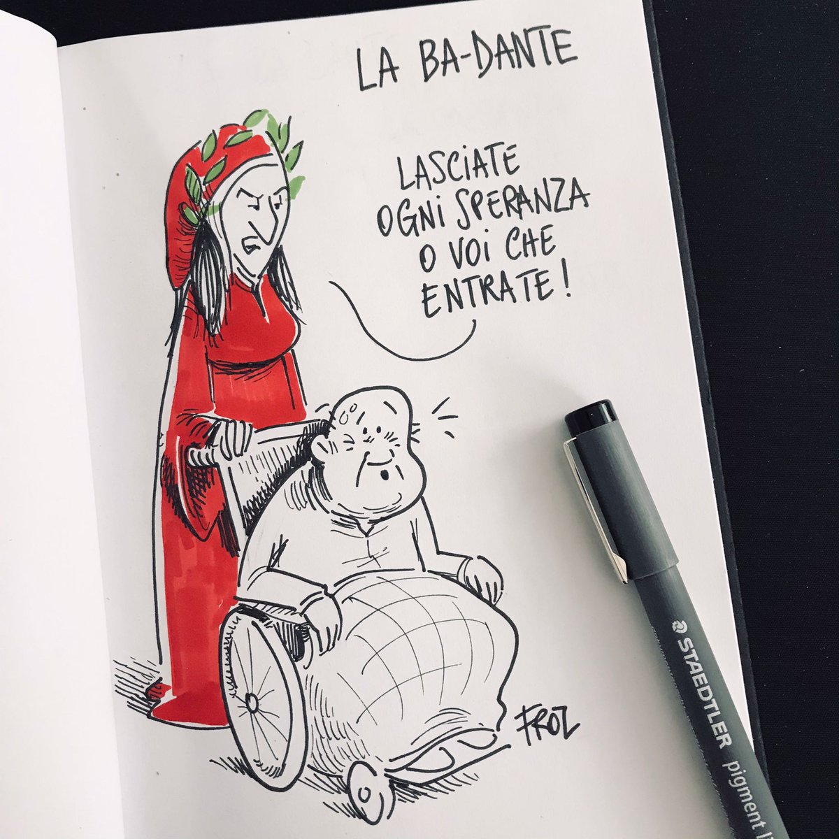 apacchia's tweet photo. La Ba-Dante by @frozcomics
#Dantedì
#LeggiDante #ReadMeDante
#Dante700 https://t.co/RJFEnQB6x0