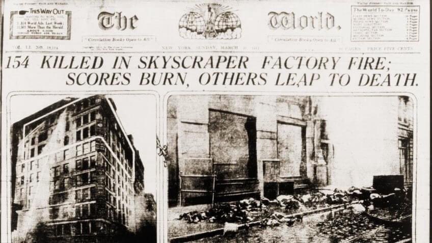 KUngernyc's tweet photo. 110 years ago today. 146 dead. Young immigrant women, mostly Jewish &amp; Italian. Killed by the calculations of owners who faced no penalty. 
The outrage spurred organizing &amp; laws that changed so much. 
110 years later the struggle for life over profit continues. 
#TriangleFire https://t.co/NdmYTyPbJX