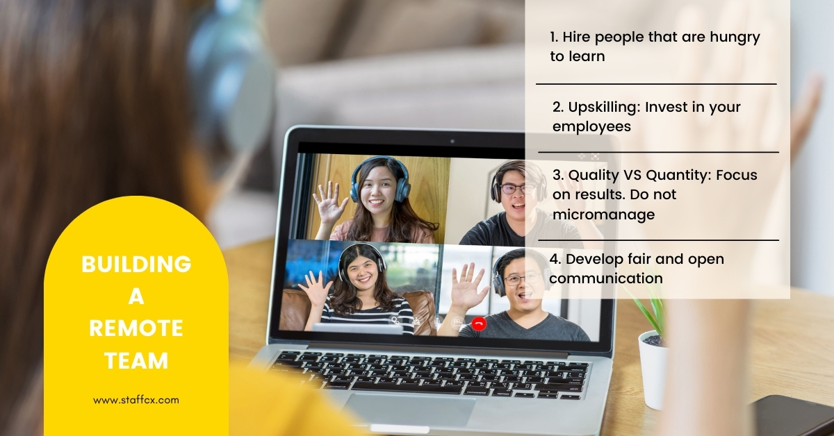 With the pandemic still around, remote work has been the new norm. Read our tips on how to build an awesome remote team thru this link: staffcx.com/building-a-rem…

#StaffCX #remoteteam #pandemic #HRtips #BusinessTips #remotework