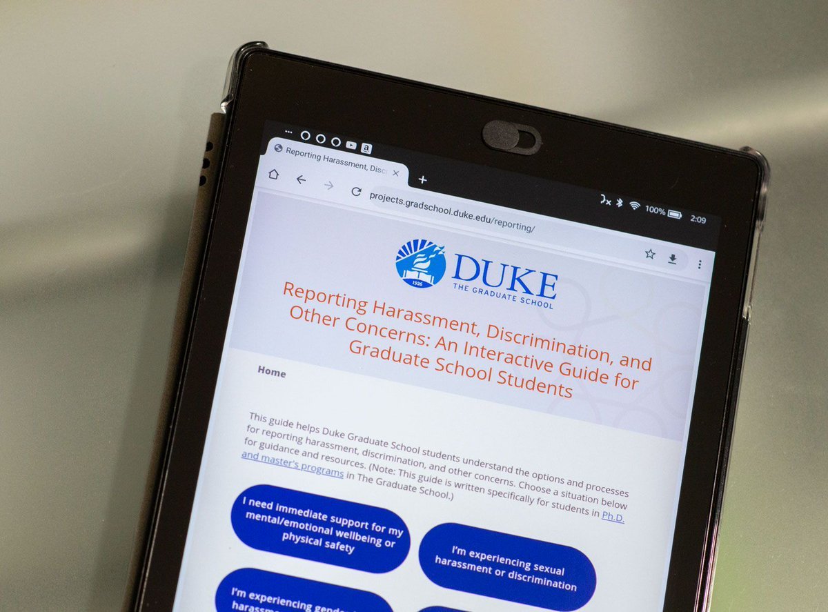 Picture of the guide on a tablet