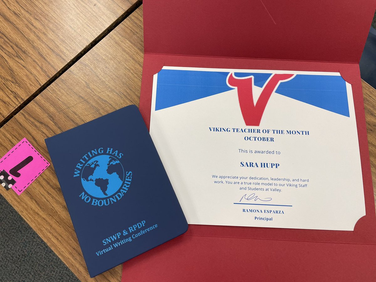 Exciting mailbox morning as we prepare to meet our Cohort B freshmen and seniors! See y’all sooooon!! <a href="/VHSIB/">VHS IB</a> @Valley_Vikings #maskson #heartsup #mindsharp (Thanks for the notebook, <a href="/SNRPDP/">Southern Nevada RPDP</a>! ☺️ Can’t wait for the conference! 📓)