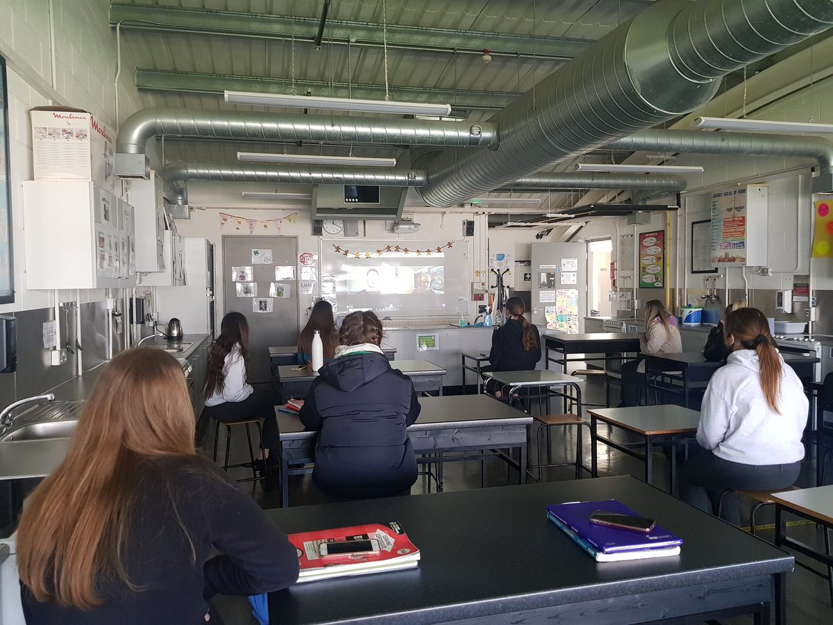 Staceyolearyky's tweet photo. The Home Economics Department in @MounthawkMercy would like to thank TJ O Connor, Dan Browne and Muireann O Mahony from @MTU_Kerry for this afternoons virtual presentation. We were delighted to see the state of the art facilities and amazing culinary delights. https://t.co/WFz9MJKRwJ