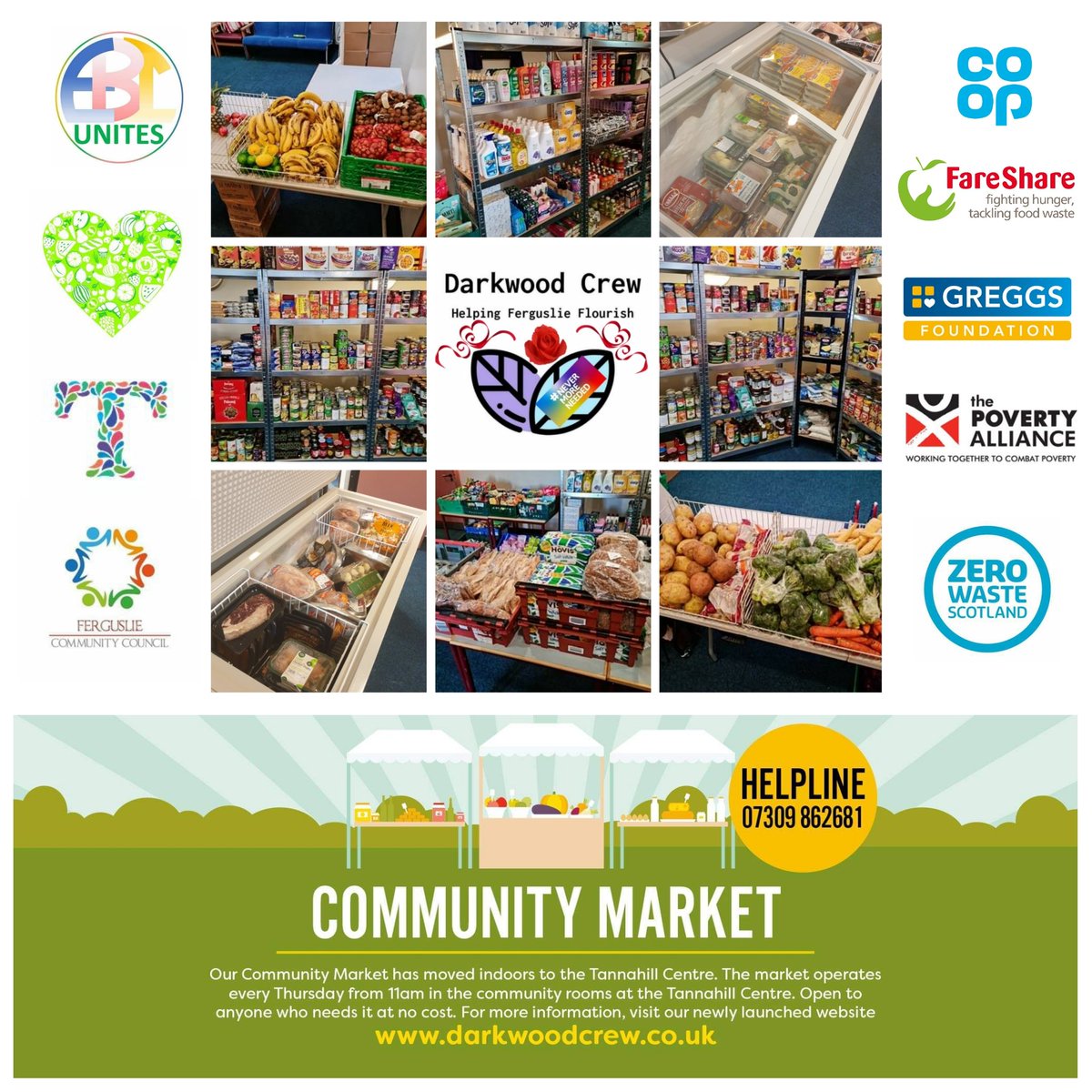 CrewDarkwood's tweet photo. Its a busy day at our #CommunityMarket as we tackle #FoodInsecurity in an #Empowering #Dignified & #Sustainable way. #OneCommunity #WellbeingRecovery https://t.co/hzrT6eQdWh