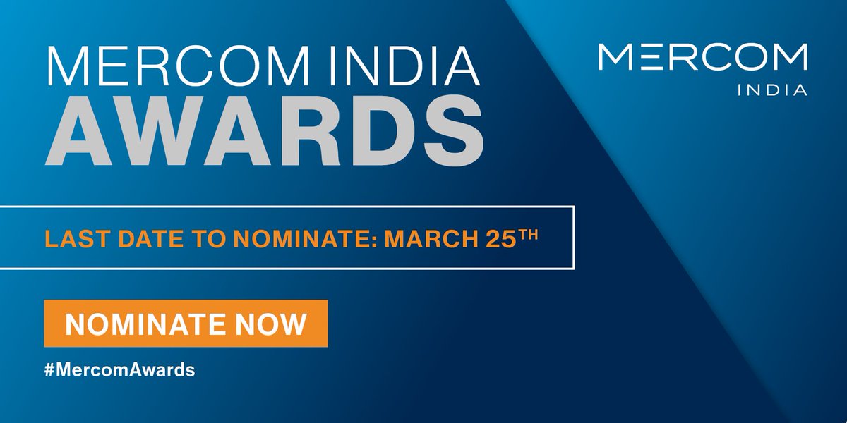 MercomIndia's tweet photo. Nominations close at 12pm today. This is the final call for nominations  https://t.co/marN5QvgGJ

#MercomAwards https://t.co/E5fnhTcub5