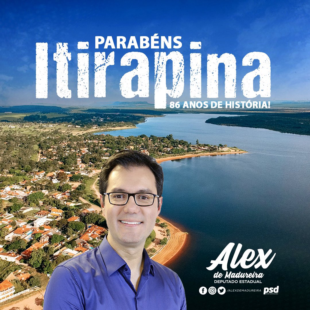 alexdmadureira's tweet photo. Hoje é aniversário da cidade de Itirapina! Parabéns 👏 86 anos de muita história. Desejo a toda cidade muita saúde e paz! 🙏
.
.
#DeputadoEstadual #AlexDeMadureira #PSD #Legislativo #Alesp #SP #itirapina #itirapinasp #itiracity #cidadespaulistas 💚🤍❤️ https://t.co/m7CYvruf5c