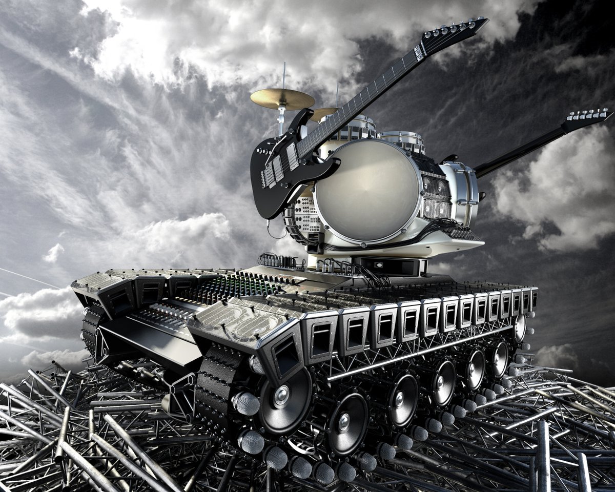 SchwegerZarkow's tweet photo. This is a Heavy Metal Tank
its shoots Heavy and Tasty Riffs in the Sky,
I modeled it in #MoI3D and #cinema4d
#3d #cgi #blackmetal #modelling #c4d #artstation #cgsociety #render #octanerender #metal #metaltank #rifftank #riffs #insta #instagrim #NFT #nfts
#nftart https://t.co/MV5Lqn29Yc