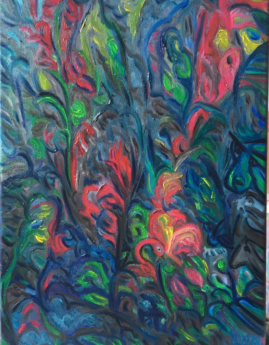 carmelabagnulo's tweet photo. "JUNGLE" LYN. 03-2021 oil on canvans #artontwitter #newart #selftaugh #abstractart #inthisyear #hope #time #lyn https://t.co/XyHYV5AKs2