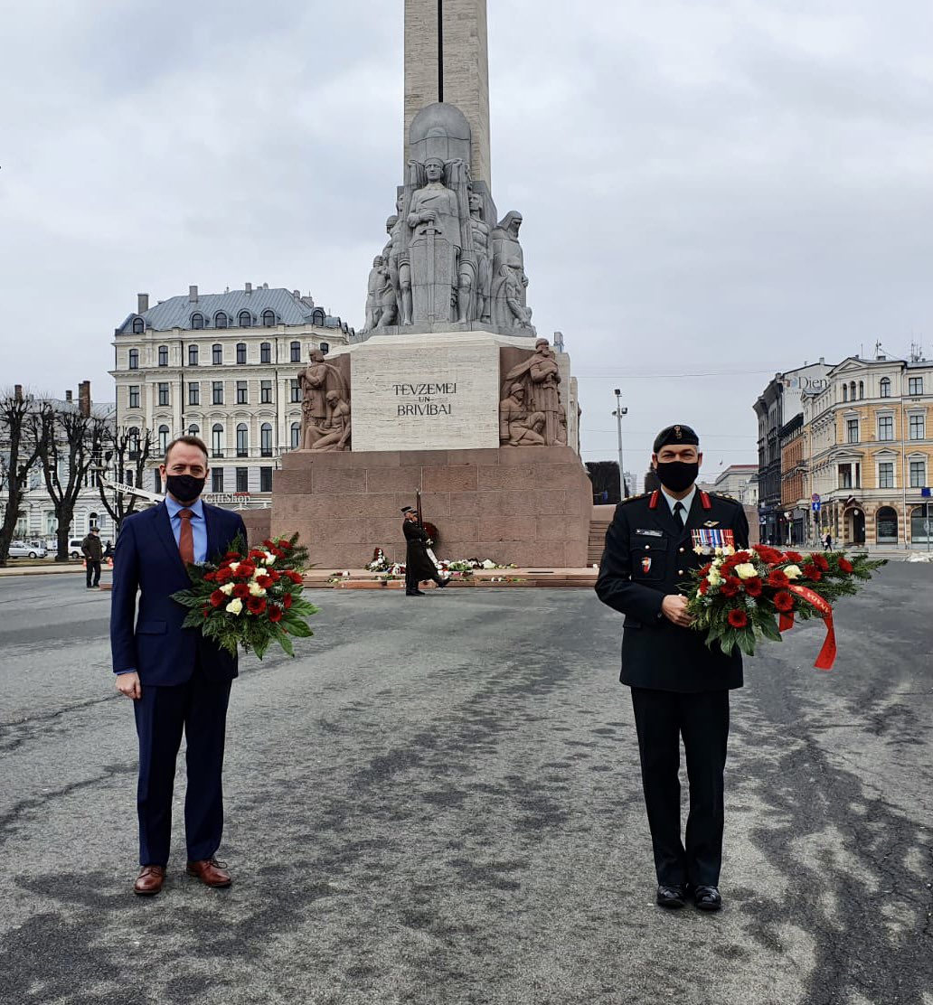 Kev_Rex's tweet photo. Today in Riga, 🇨🇦 paid tribute to the tens of thousands of innocent people from 🇱🇻🇪🇪🇱🇹who were deported by the Soviet regime to Siberia in 1949. https://t.co/oKEDRQRfP1