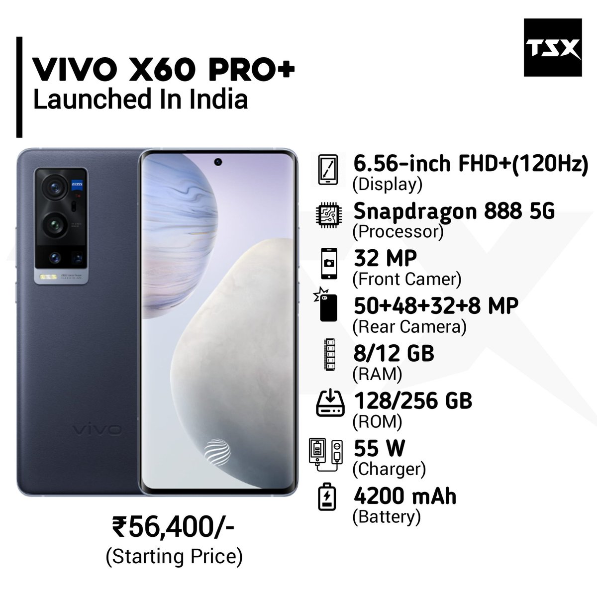 TECHSmartX's tweet photo. Vivo X60 Pro Plus Launched In India Here are it's Spec's

Follow us for Tech Updates @TECHSmartX

#vivo #vivox60  #vivox60pro #vivox50series #vivox50pro #vivox40 #vivox60series #vivox60proplus #designrender #TechSmartX #TechSmartXUpdates #TechSmartXTeam #techupdates #india https://t.co/I4wE03ZlJM