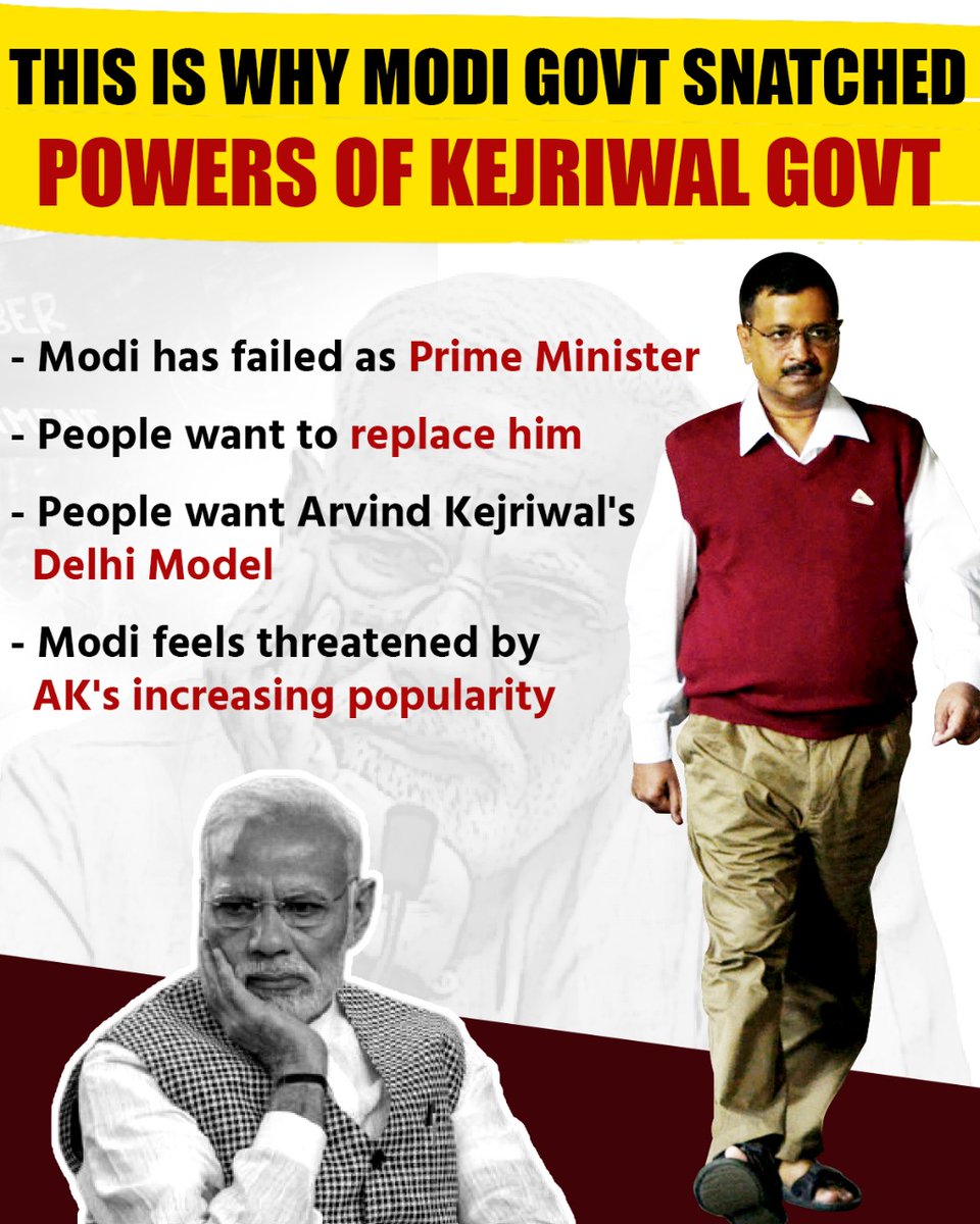 bhatvicky73's tweet photo. This is why Modi govt. snatched power of Kejriwal govt. 
#BJPScaredOfKejriwal https://t.co/tJuVfJ7b0s