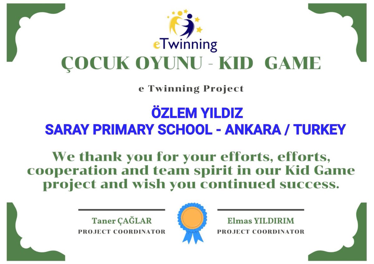 ozlemyildizz_'s tweet photo. #kidgame Çocuk Oyunu #etwinning projemizde sonlara yaklaştık. Pandemi döneminde oyunlaştırarak öğrendik.Oyunun hayatımızın her alanında en büyük ihtiyacımız ve öğrencilerimize şifa olduğunu projemiz ile bir kez daha deneyimledik.Emeği geçen ekip arkadaşlarımıza,öğrencilerimize 💙 https://t.co/EDsUvrMEtH