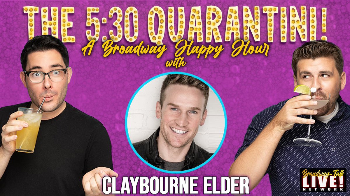 bwaytalklive's tweet photo. We hope you’re thirsty! Broadway Happy Hour today at 5:30 with @Claybourneelder! 🍸 

https://t.co/YAk7zLhOjQ https://t.co/UMgPcP2rH4