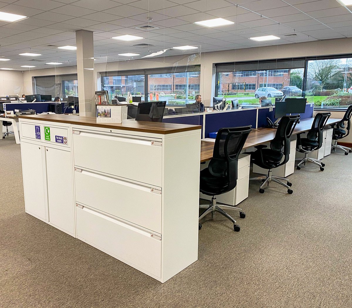 OfficeEnvyUK's tweet photo. Can you spot the safety screens? ๐ Didnโt think so. #tbt to when we helped @AnwylPartners get back to work safely! Many screen options available.
#officeinteriors #supportlocal #backtowork #covidsafe #sneezescreen #officesafety #officeplanning @kieurope https://t.co/2j0wg10CiE