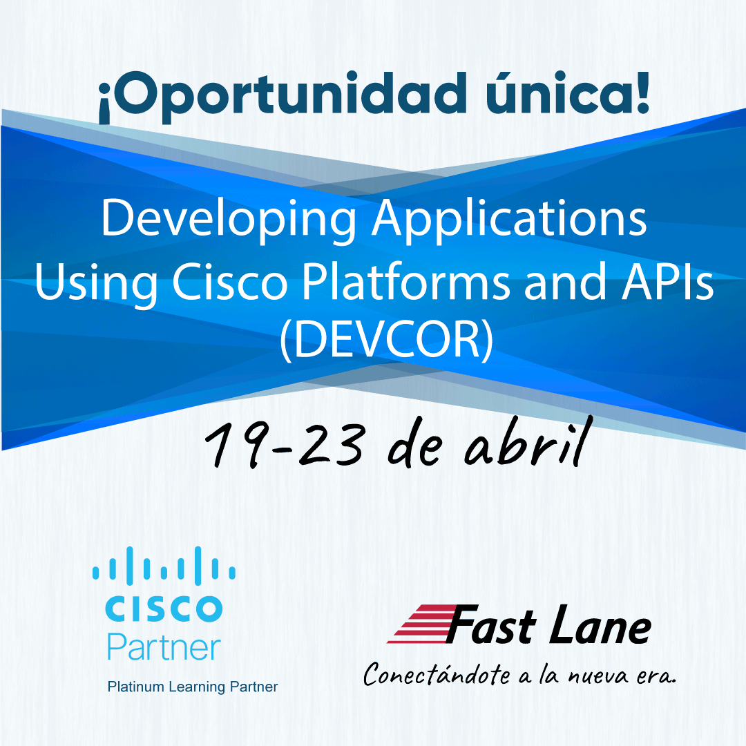 FastLaneLATAM's tweet photo. Comience su camino de Especialización DevNet con la clase DEVCOR ¡a precio de promoción en nuestra próxima fecha garantizada! 🗓

Este curso lo preparará a un nivel profesional para el rol de ingeniero de automatización de redes 👨💻

#fastlanelatam #cisco #devnet #tecnologia https://t.co/XXiiVZFJtC