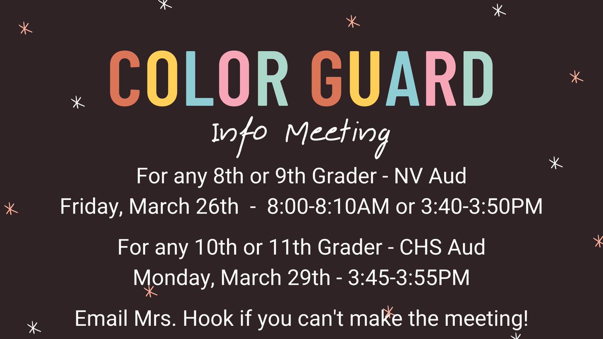 ACHSGuard's tweet image. It’s time!! Spread the word!! 👏👏👏
#passionprideperformance #guardfamily #thenextgeneration #tradition