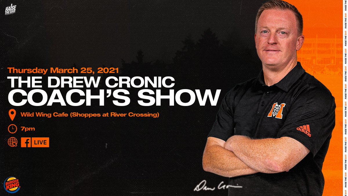 MercerFootball's tweet photo. Join us 𝐓𝐎𝐍𝐈𝐆𝐇𝐓 at Wild Wing Cafe for the Drew Cronic Coach's Show!

Special guests on the show include Defensive Coordinator @KoachTaylor, players @IorilloTrey and @Nookie_Cinco, and head women's lacrosse coach Samantha Eustace!

#RaiseTheBar | #RoarTogether https://t.co/LTUAnVRkEw