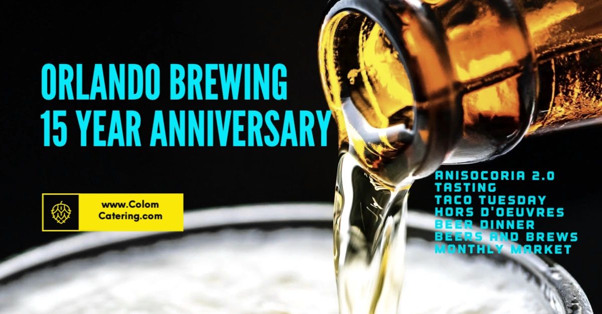 ColomCatering's tweet photo. We're happy to announce we'll be providing @orlandobrewing with several delicious treats on select days for their 15 year anniversary! More details to come.....bum bum bum. https://t.co/l6cJ1XqVhT