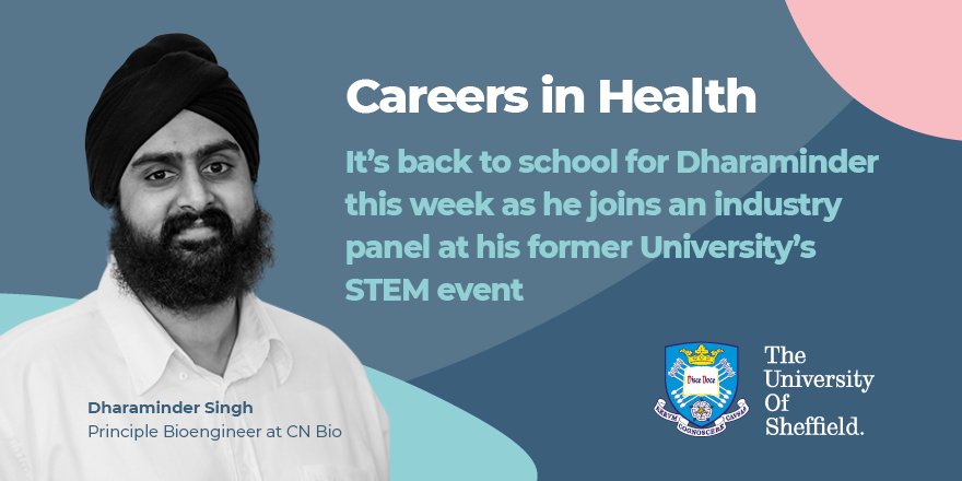 CN_Bio's tweet photo. Principal Scientist, Dr Singh, returns to his alma mater @SheffieldUni, inspiring students  @STEMLearningUK event "Make an impact - diverse careers in the health sector." with his personal transition from academia to improving the human-relevance of drug discovery @CN-Bio https://t.co/sivzuumnx4
